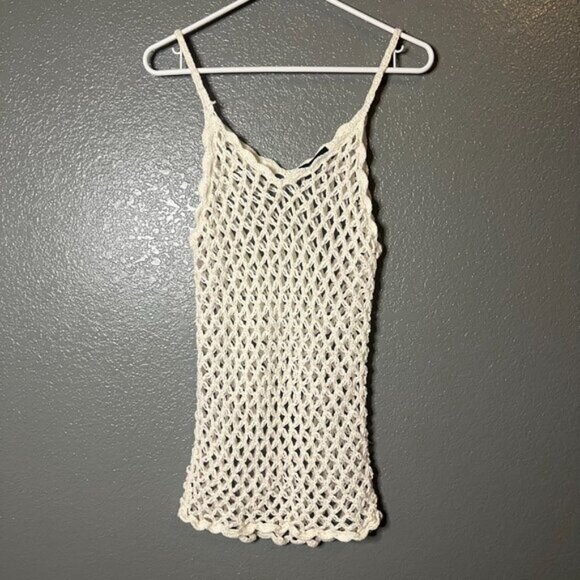 Uniq Cream Crochet Knit Sweater - Size Medium - Picture 4 of 4